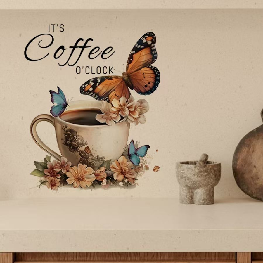 Pvc Panel Background - IT's Coffee O'Clock Creative PVC Stickers