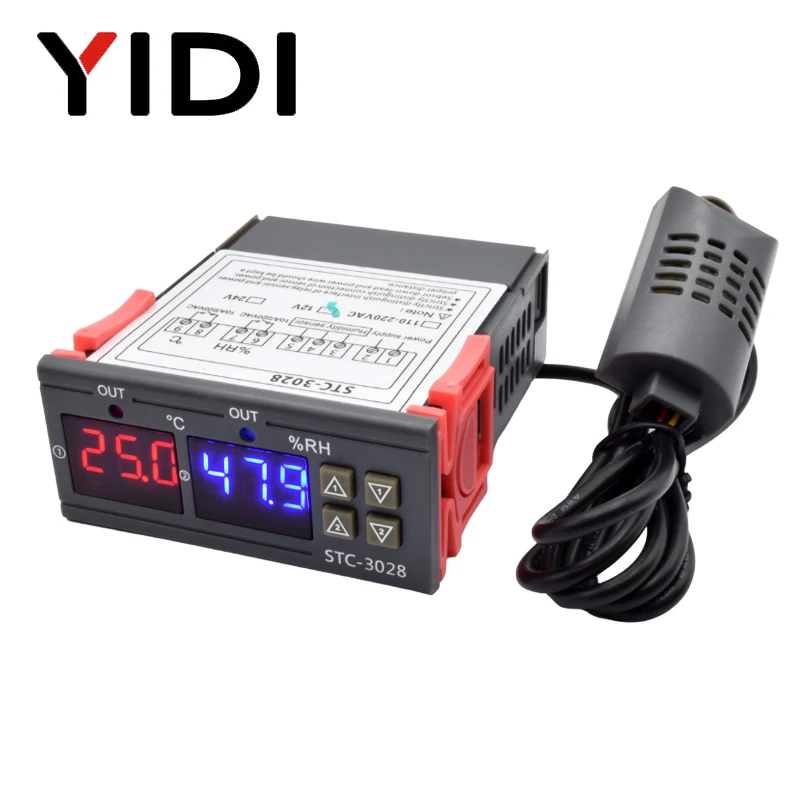 Digital Hygrometer Probe - STC-3028 LED Digital Thermostat Temperature Humidity