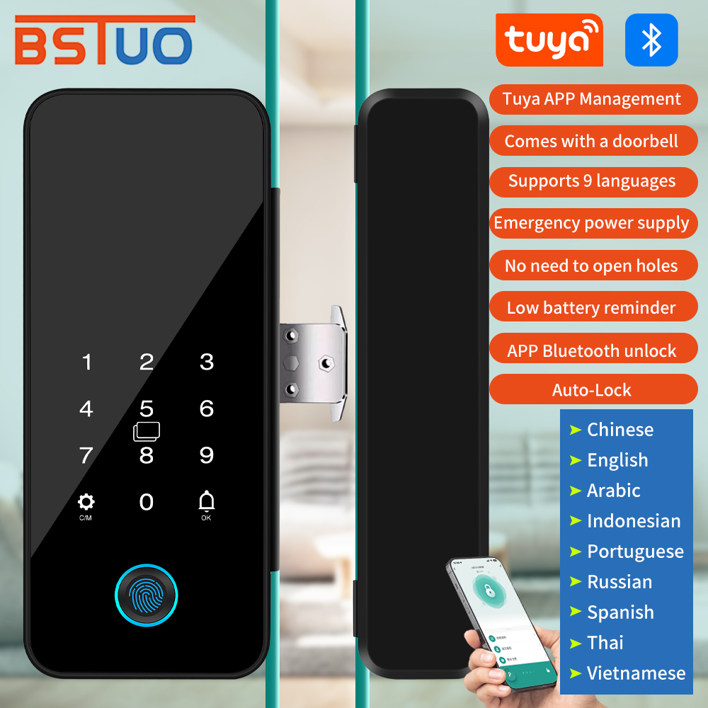 Glass Door Hinge - Multifunctional Smart Glass Door Lock Electronic