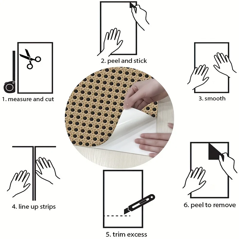 45cm Retro Rattan Pattern Self - Pvc Panel Background 评论和价格