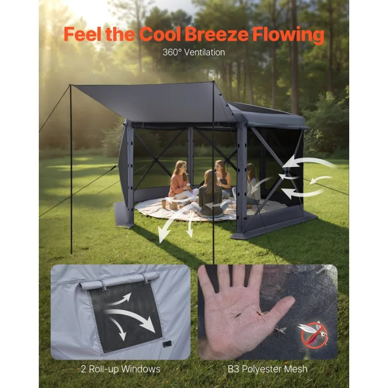 12x12ft 6 Sided Up Screen Gaze - Screen Top Mesh 评论和价格