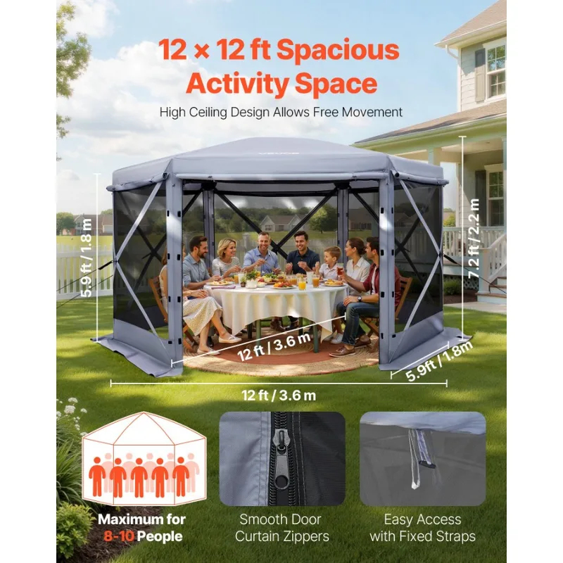 12x12ft 6 Sided Up Screen Gaze - Screen Top Mesh 评论和价格