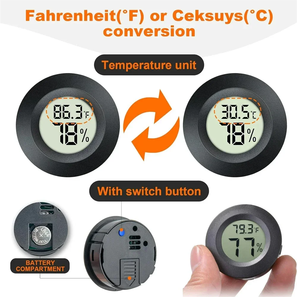 Mini Round Digital Thermometer - Digital Hygrometer Probe 评论和价格