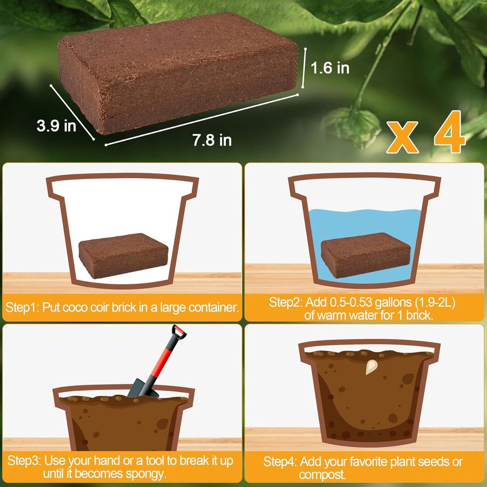 Organic Coconut Coir 4 Pcs Com - Substrate Coconut Fiber 评论和价格