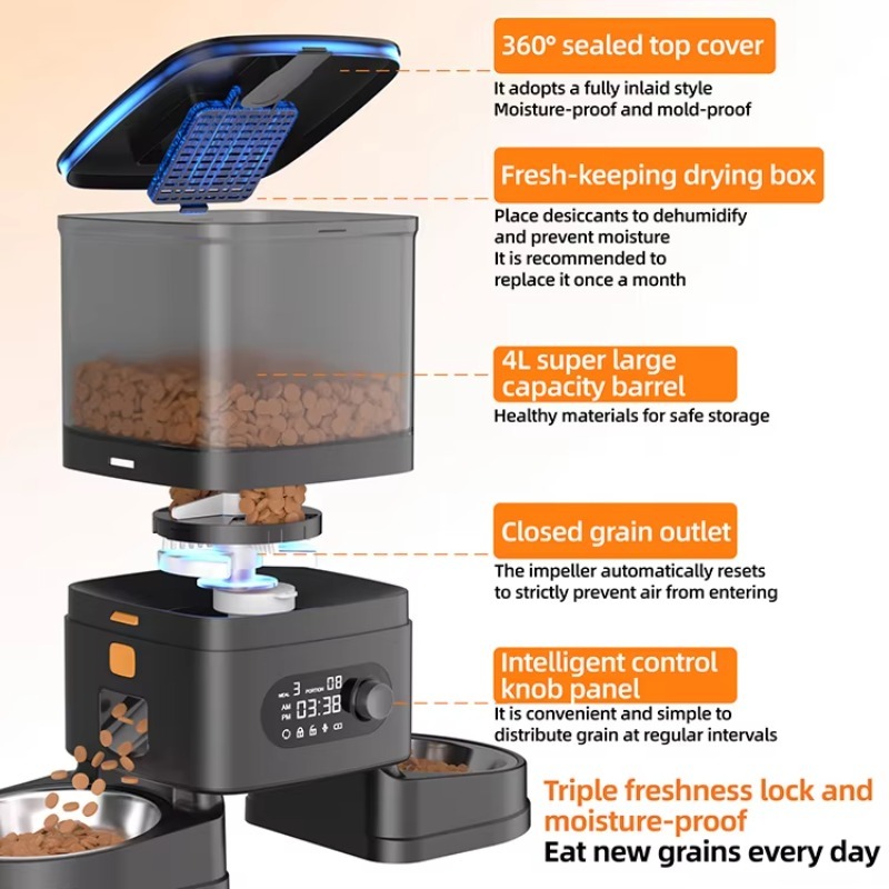 Automatic Pet Feeder Smart Cat - Timer Dual Outlet 评论和价格