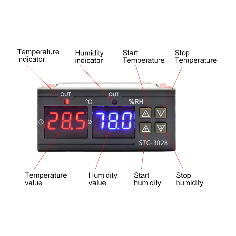 STC-3028 LED Digital Thermosta - Digital Hygrometer Probe 评论和价格