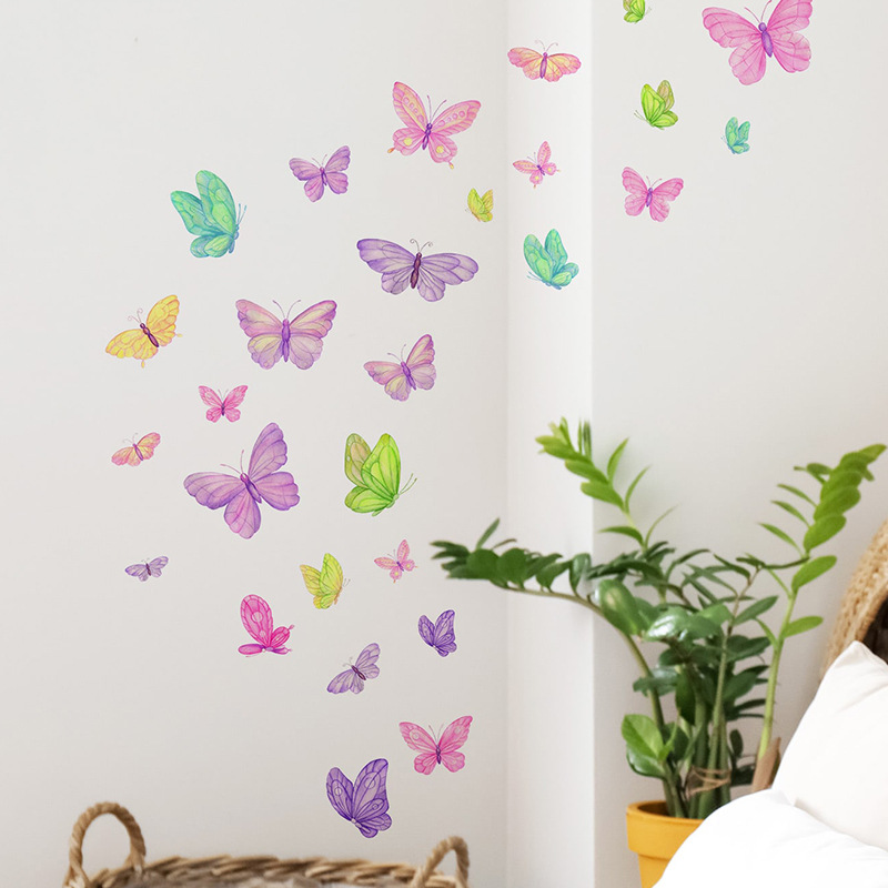 Romantic butterfly Wall Sticke - Pvc Panel Background 评论和价格