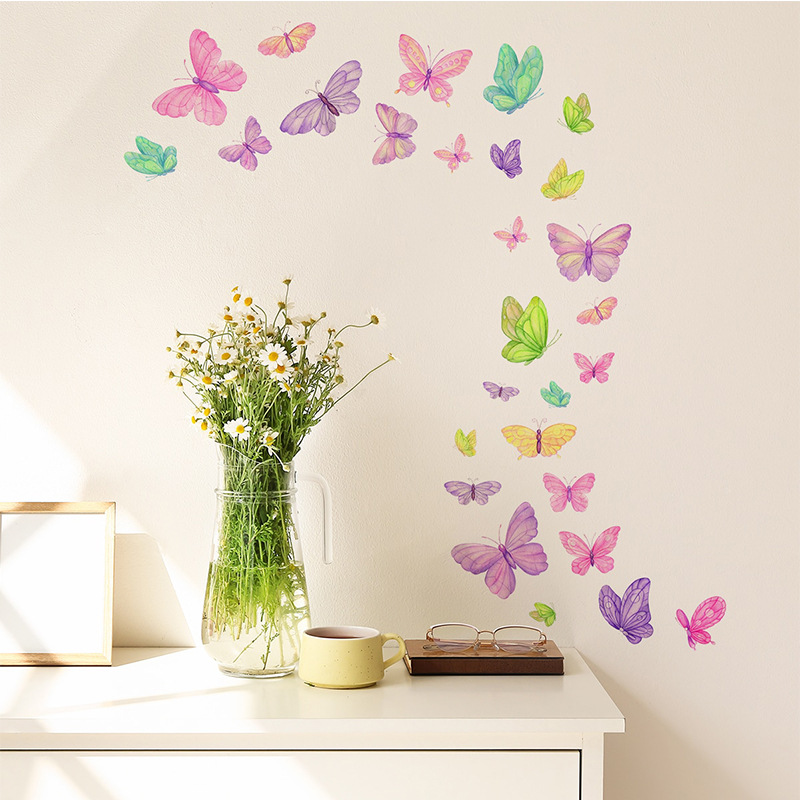 Romantic butterfly Wall Sticke - Pvc Panel Background 评论和价格