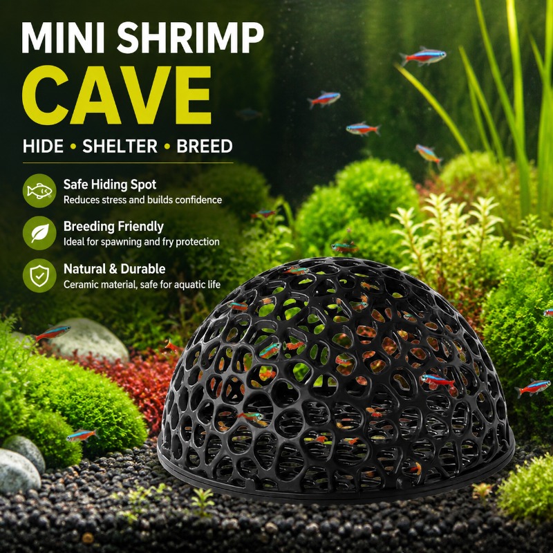 Mini Porous Ceramic Shrimp Cav - Hide Cave Ceramic 评论和价格