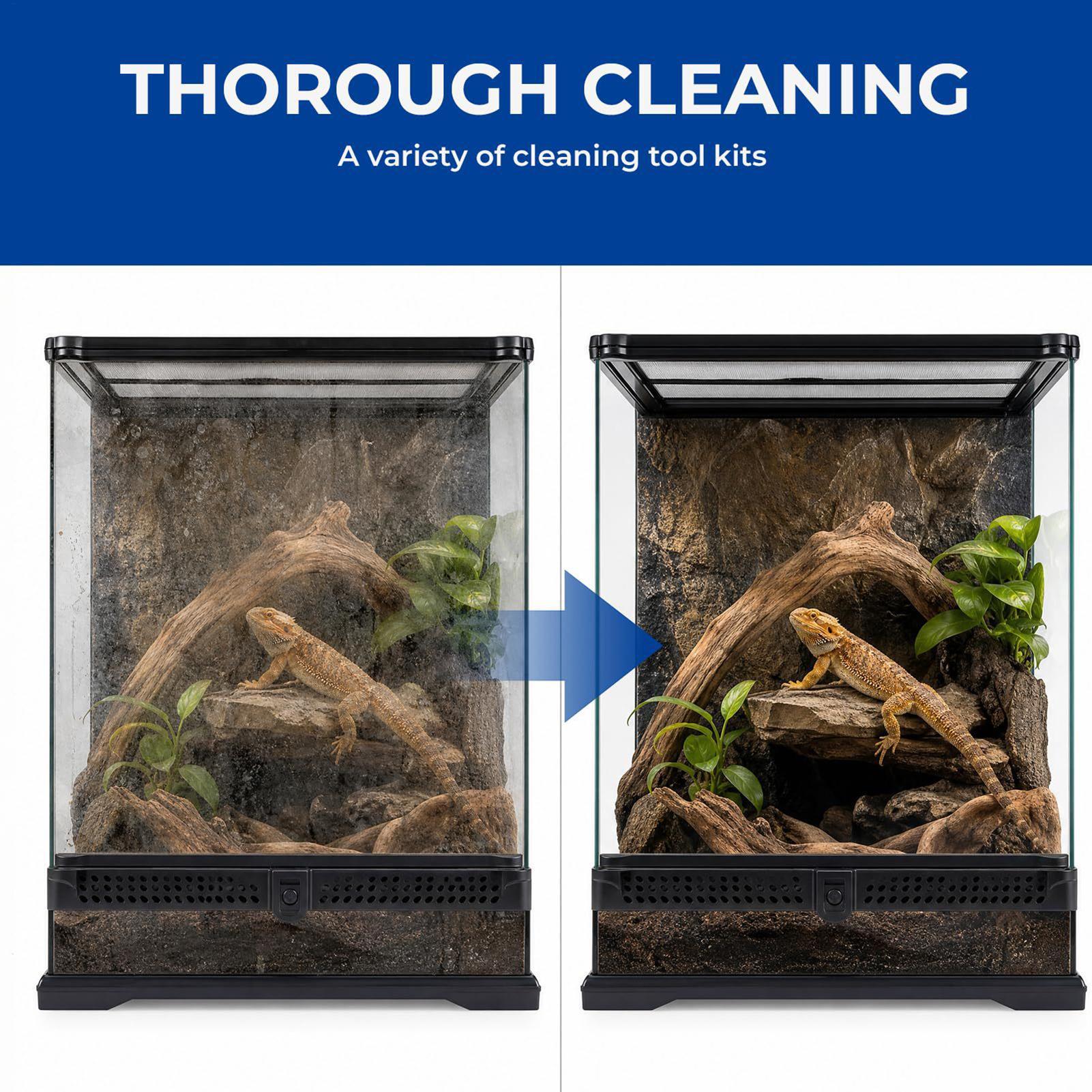Reptile Tank Cleaning Kit With - Feeding Tong Stainless 评论和价格