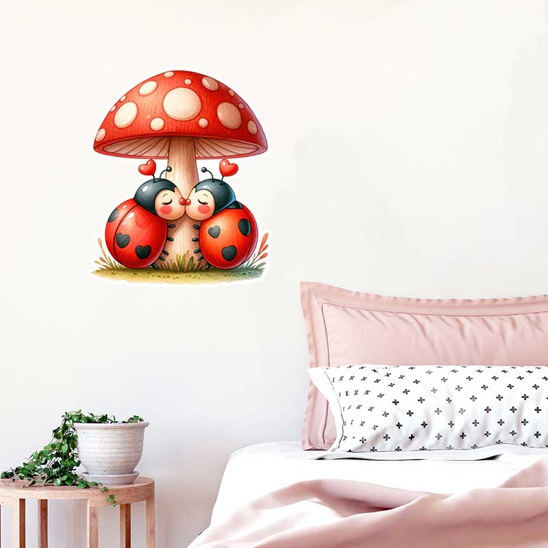 Cute Ladybug Wall Stickers Liv - Pvc Panel Background 评论和价格