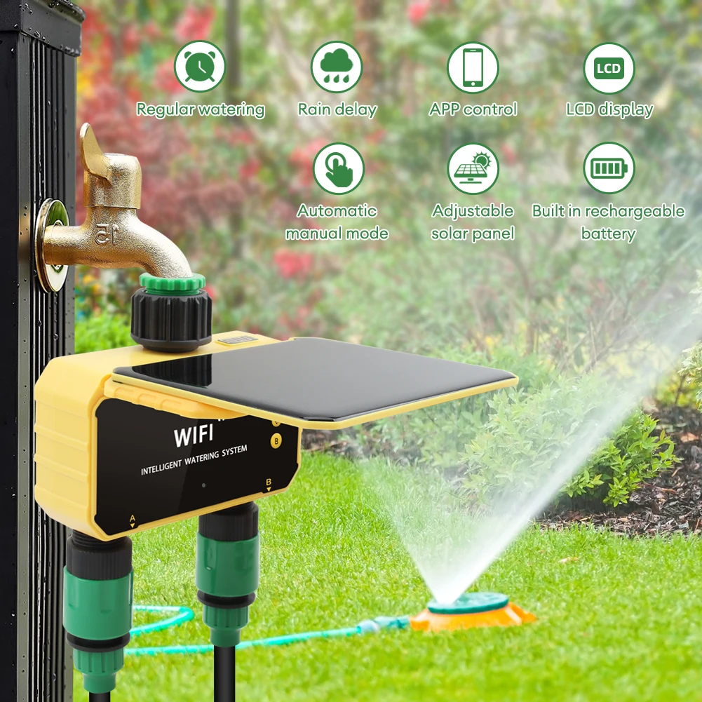 WiFi Solar Timer Dual Water Va - Timer Dual Outlet 评论和价格