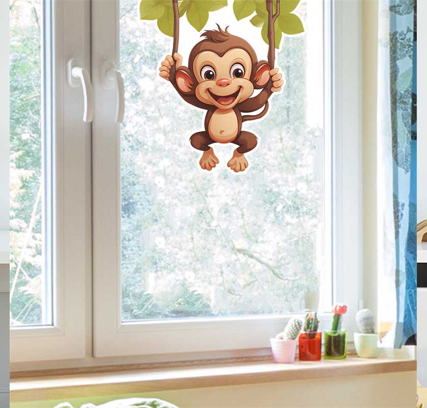 Cute little monkey living room - Pvc Panel Background 评论和价格
