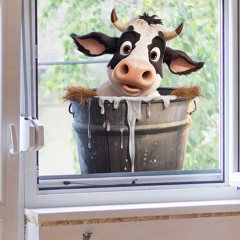 Cute Cow Wall Stickers Self-Ad - Pvc Panel Background 评论和价格