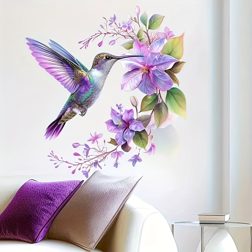 1 Purple Flower and Hummingbir - Pvc Panel Background 评论和价格