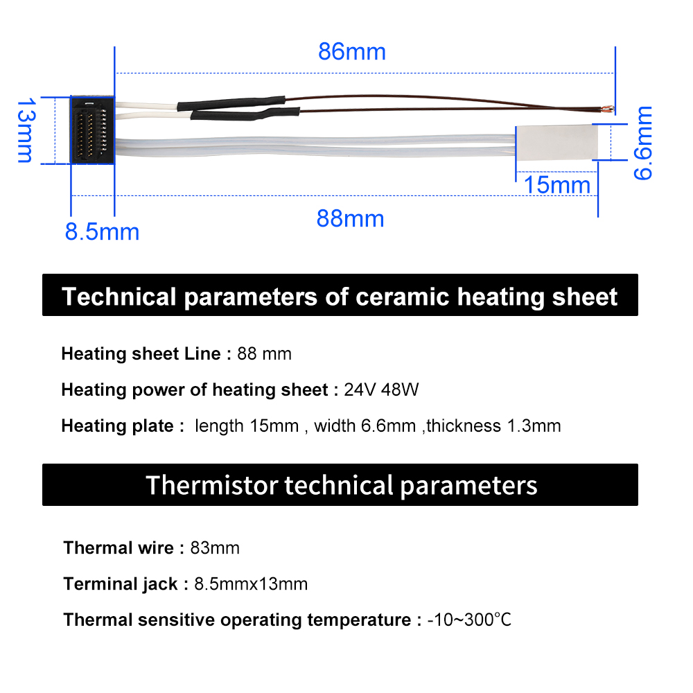 For Bambu Lab P1S P1P Thermist - Ceramic Heat Emitter 评论和价格