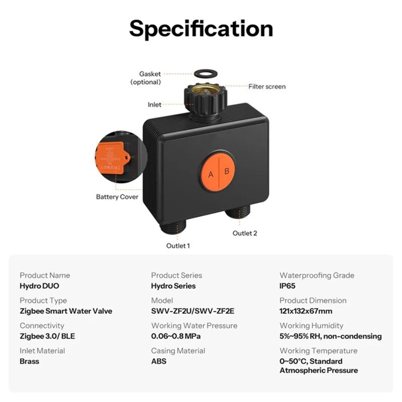 AB66-IP65 Rated Zigbee 3.0 Hyd - Timer Dual Outlet 评论和价格